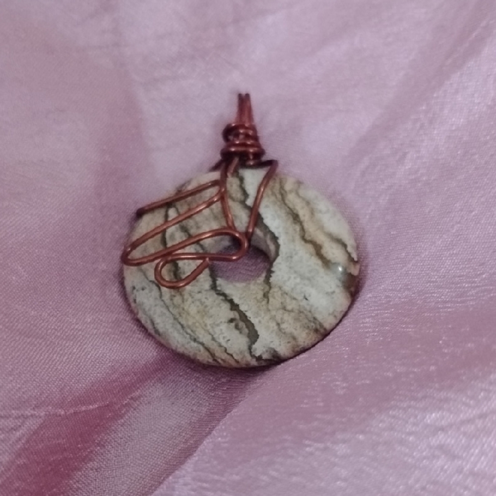 Hand Crafted Copper-Wrapped Stone Necklace
